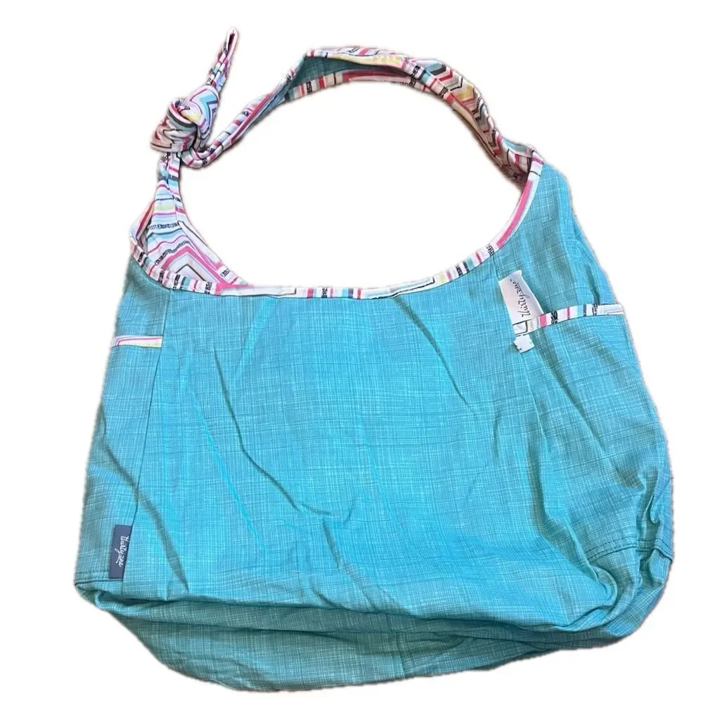 Thirty One Chevron Patterned Multicolor Blue Green Pink Hobo Bag